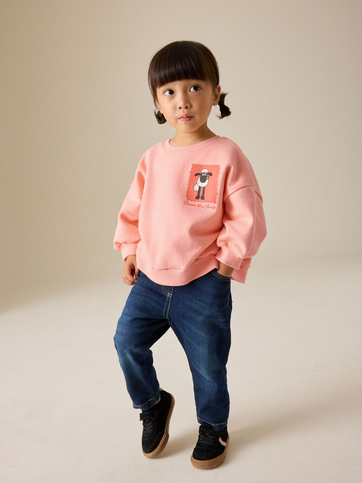 Coral Pink Shaun the Sheep Crew Neck Sweatshirt (9mths-7yrs) - image 3