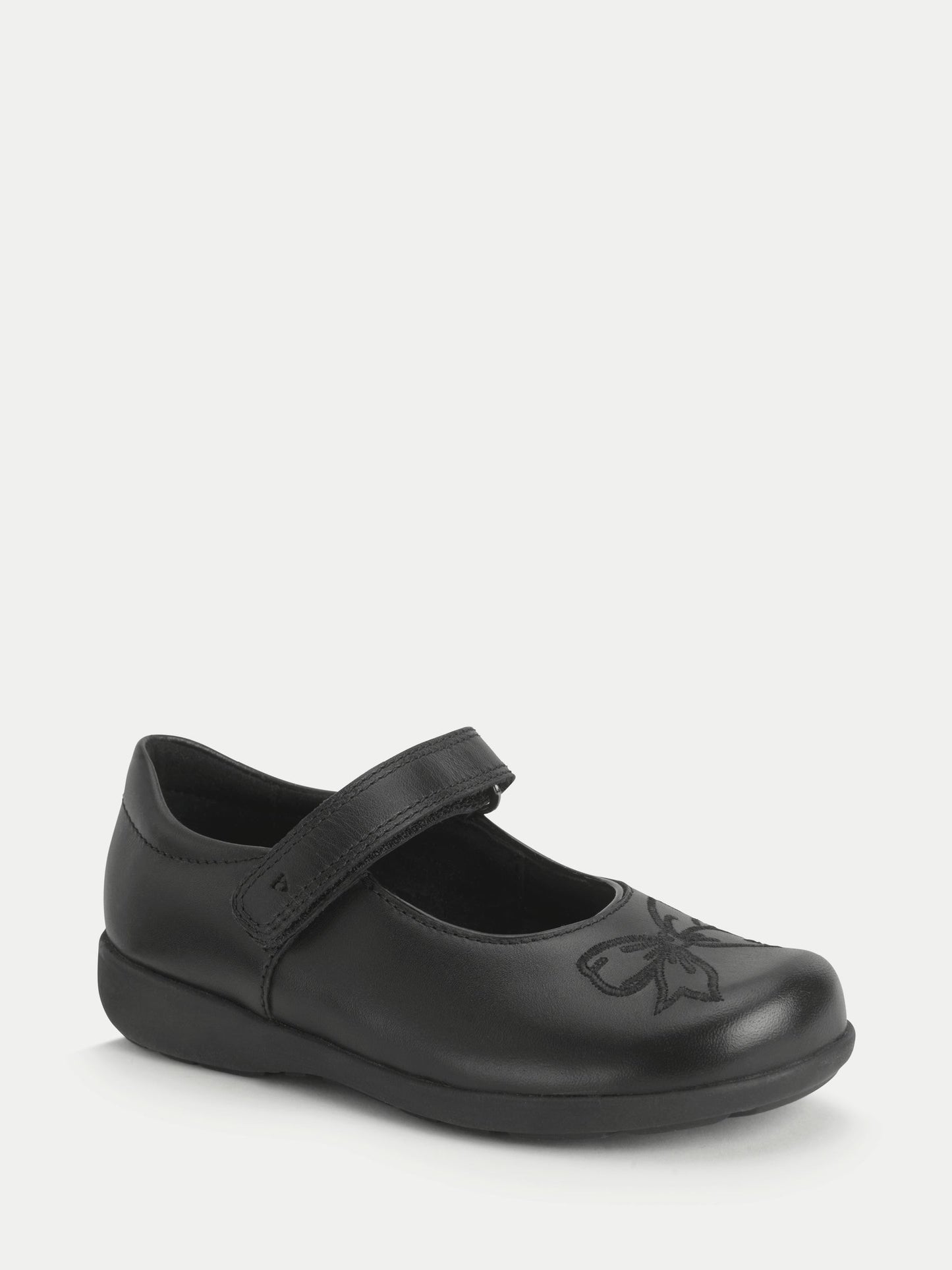 Start-Rite Black Bow Rip-Tape Mary-Jane Pretty Primary School Shoes image 2