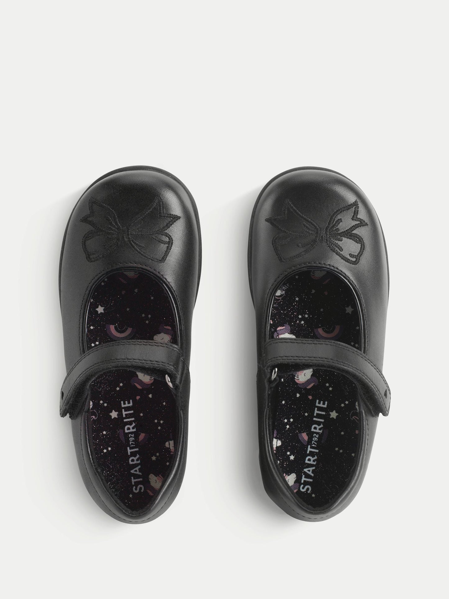 Start-Rite Black Bow Rip-Tape Mary-Jane Pretty Primary School Shoes image 3