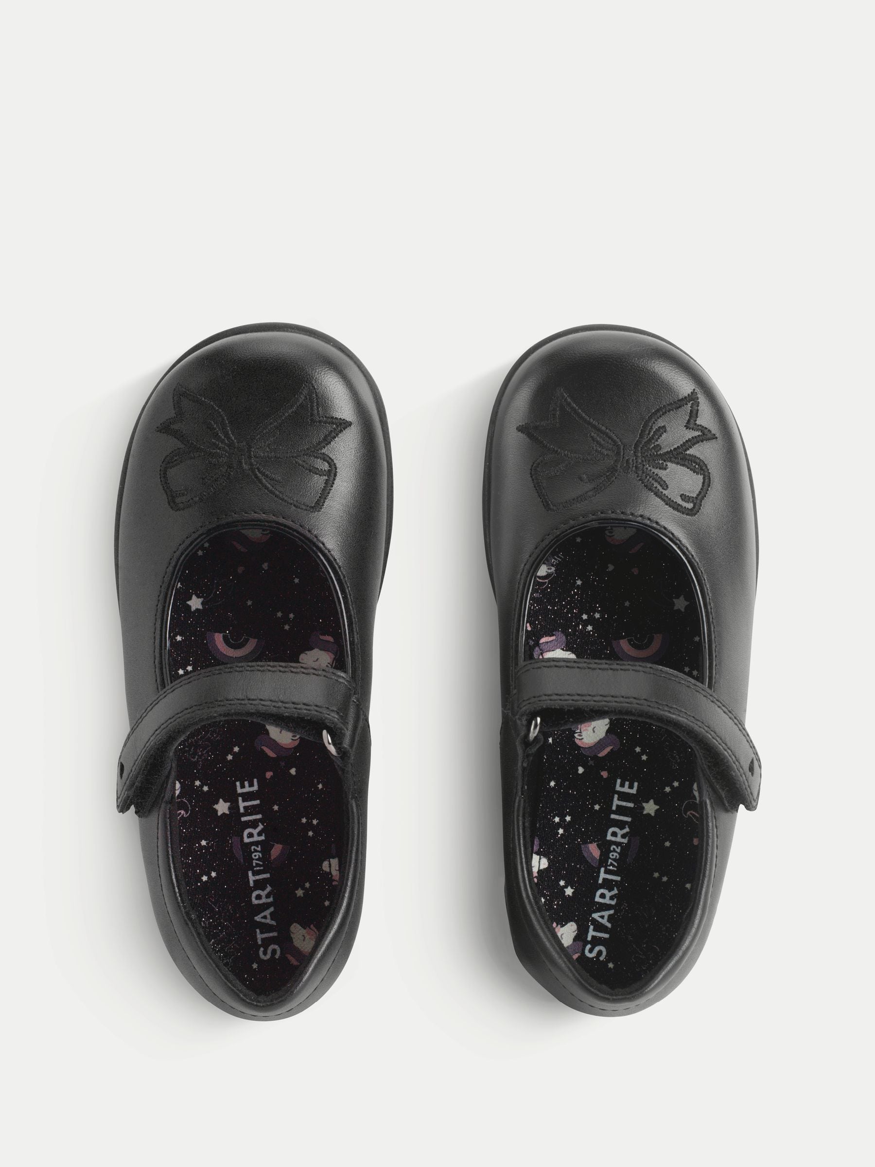 Start-Rite Black Bow Rip-Tape Mary-Jane Pretty Primary School Shoes image 3