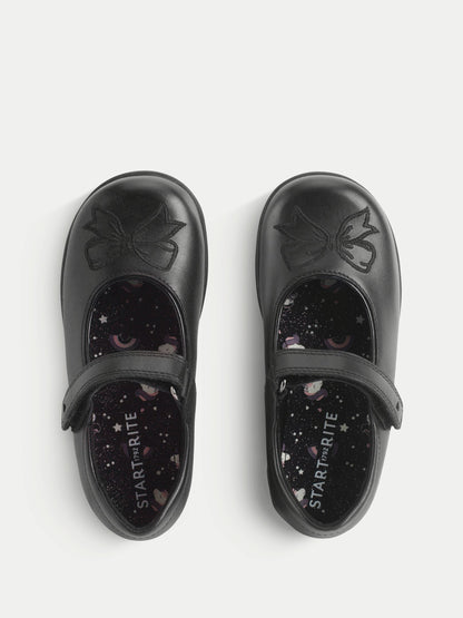 Start-Rite Black Bow Rip-Tape Mary-Jane Pretty Primary School Shoes image 3