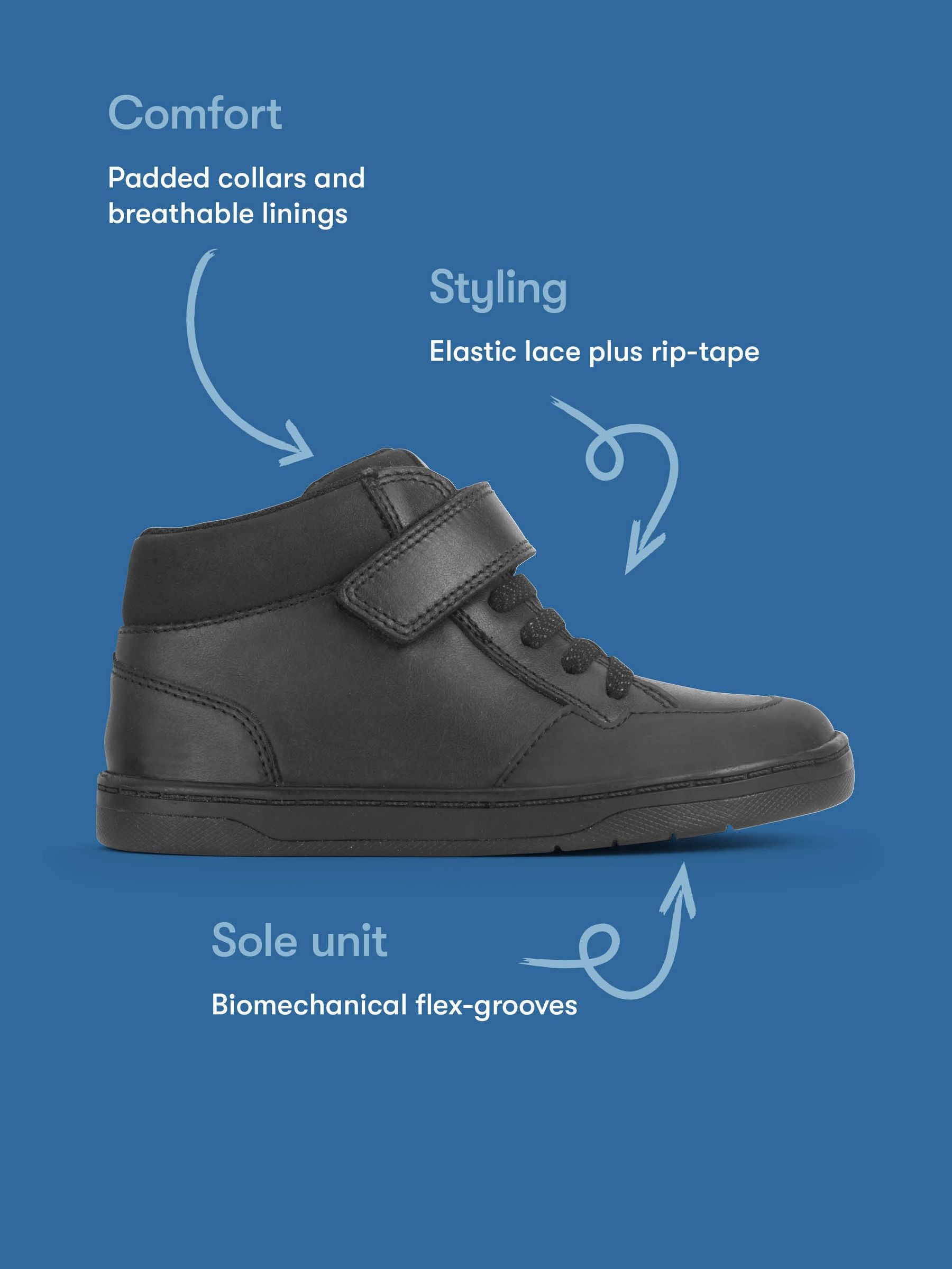 Start Rite Black Sporty Orbit Casual Rip-Tape Low Rise Laced Boots image 7
