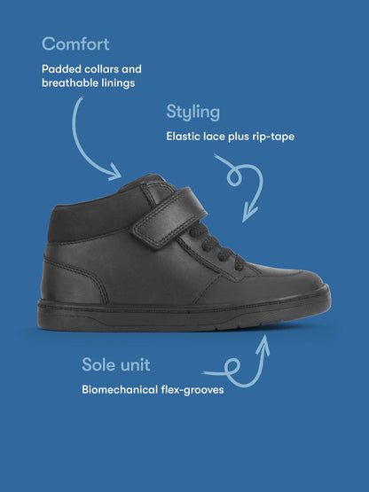Start Rite Black Sporty Orbit Casual Rip-Tape Low Rise Laced Boots image 7