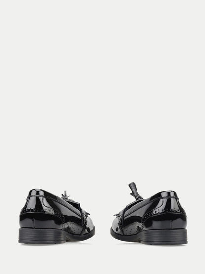 Start-Rite Black Sketch Slip-On Tassle Loafer Senior School Shoes image 4