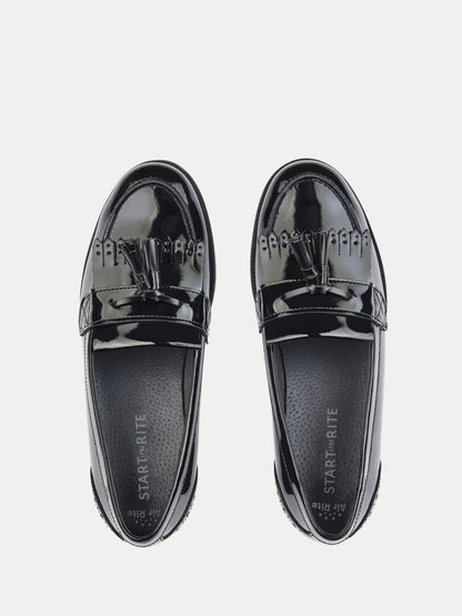 Start-Rite Black Sketch Slip-On Tassle Loafer Senior School Shoes image 5