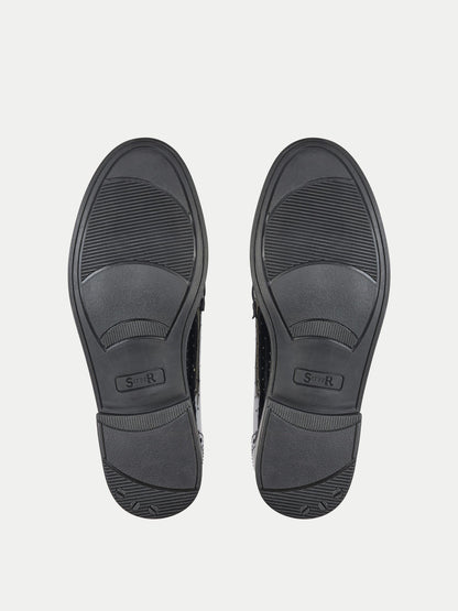 Start-Rite Black Sketch Slip-On Tassle Loafer Senior School Shoes image 6