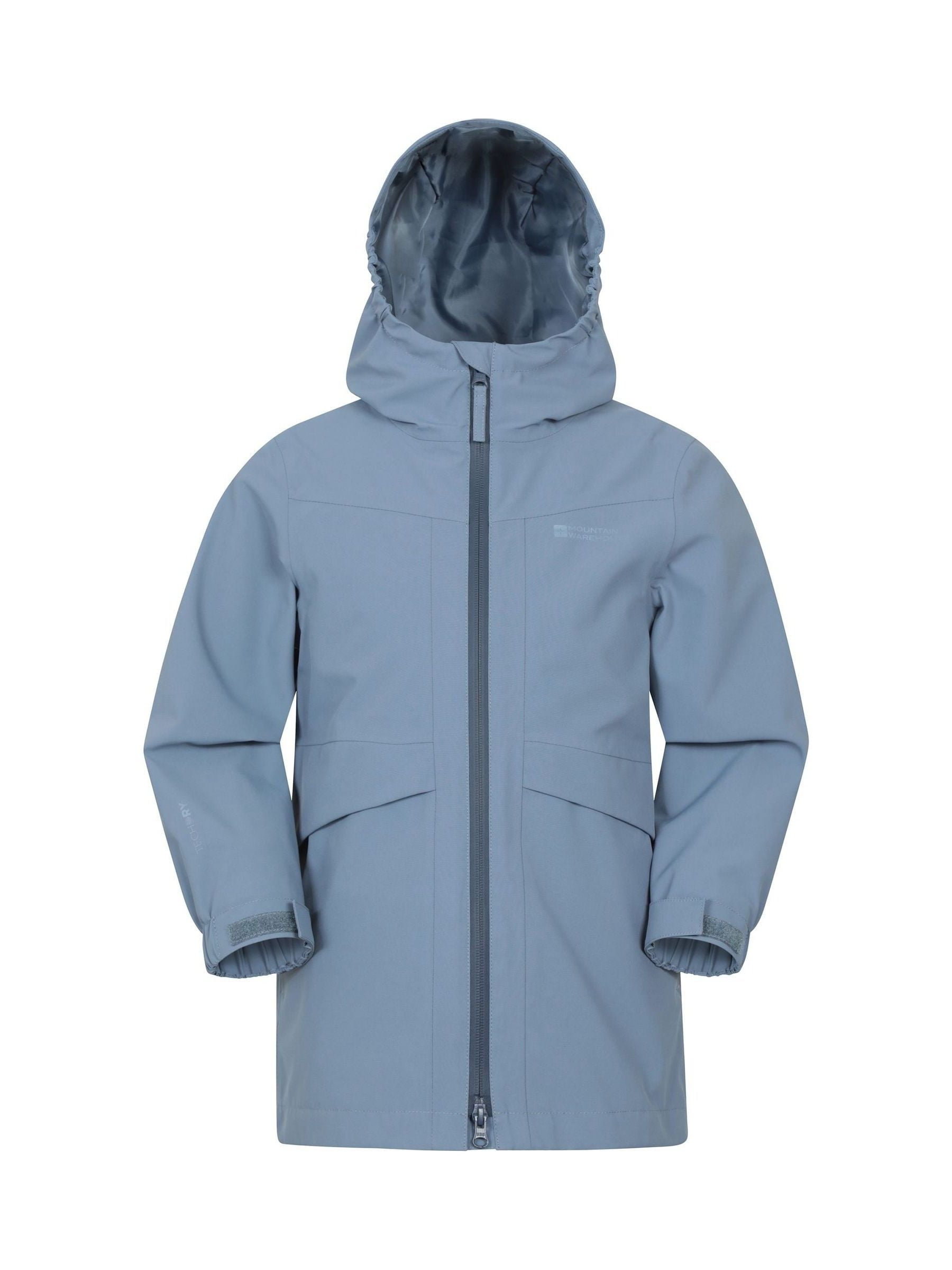 Dsiney Kidz - Mountain Warehouse Blue April Kids Long Waterproof Jacket image 1