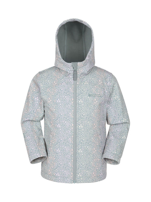 Dsiney Kidz - Mountain Warehouse Mint Green Exodus Kids Printed Water-Resistant Softshell Jacket image 1