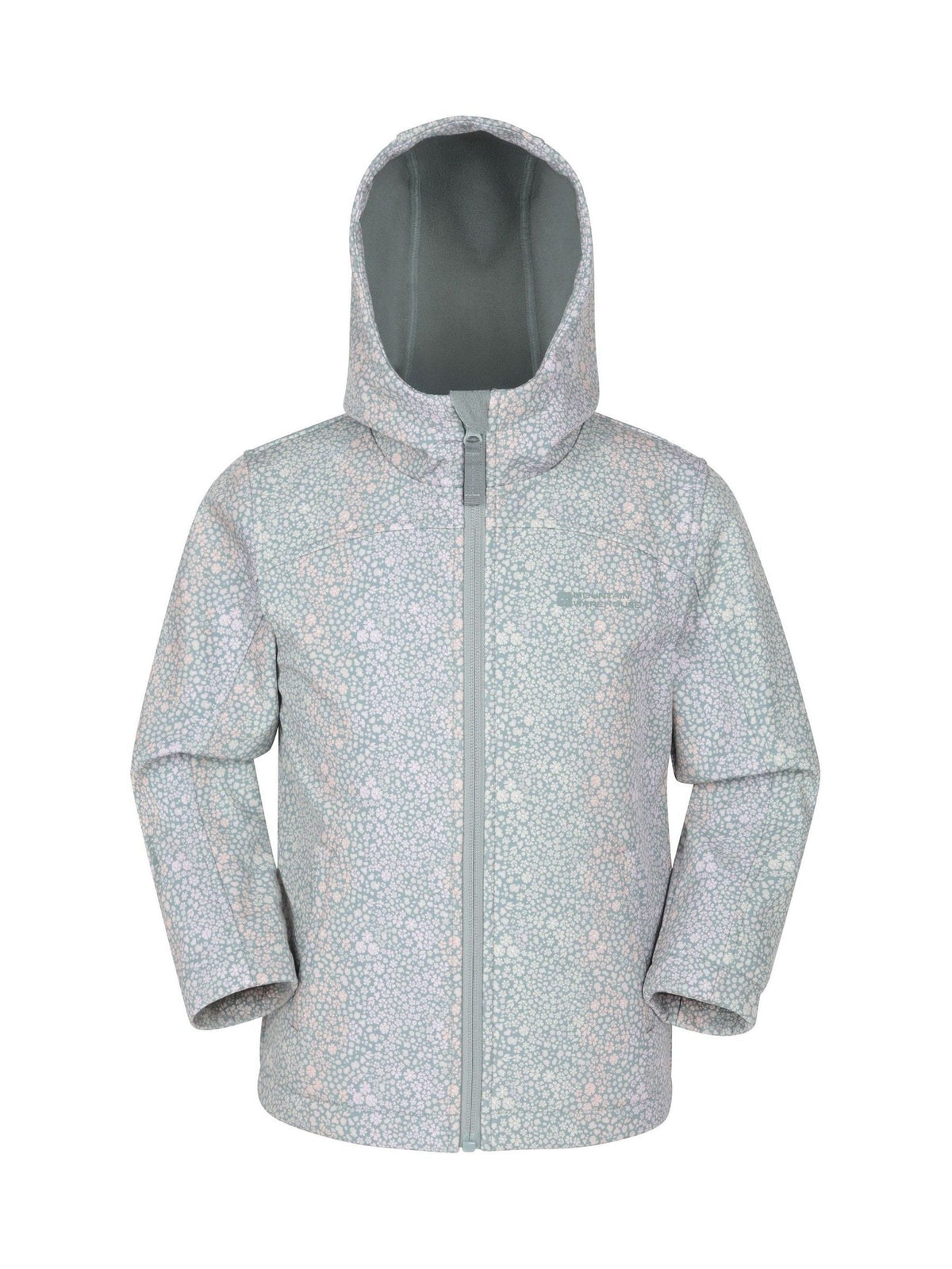Dsiney Kidz - Mountain Warehouse Mint Green Exodus Kids Printed Water-Resistant Softshell Jacket image 1