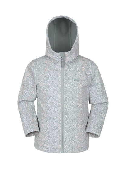 Dsiney Kidz - Mountain Warehouse Mint Green Exodus Kids Printed Water-Resistant Softshell Jacket image 1