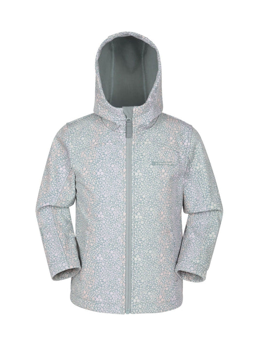 Dsiney Kidz - Mountain Warehouse Mint Green Exodus Kids Printed Water-Resistant Softshell Jacket image 1