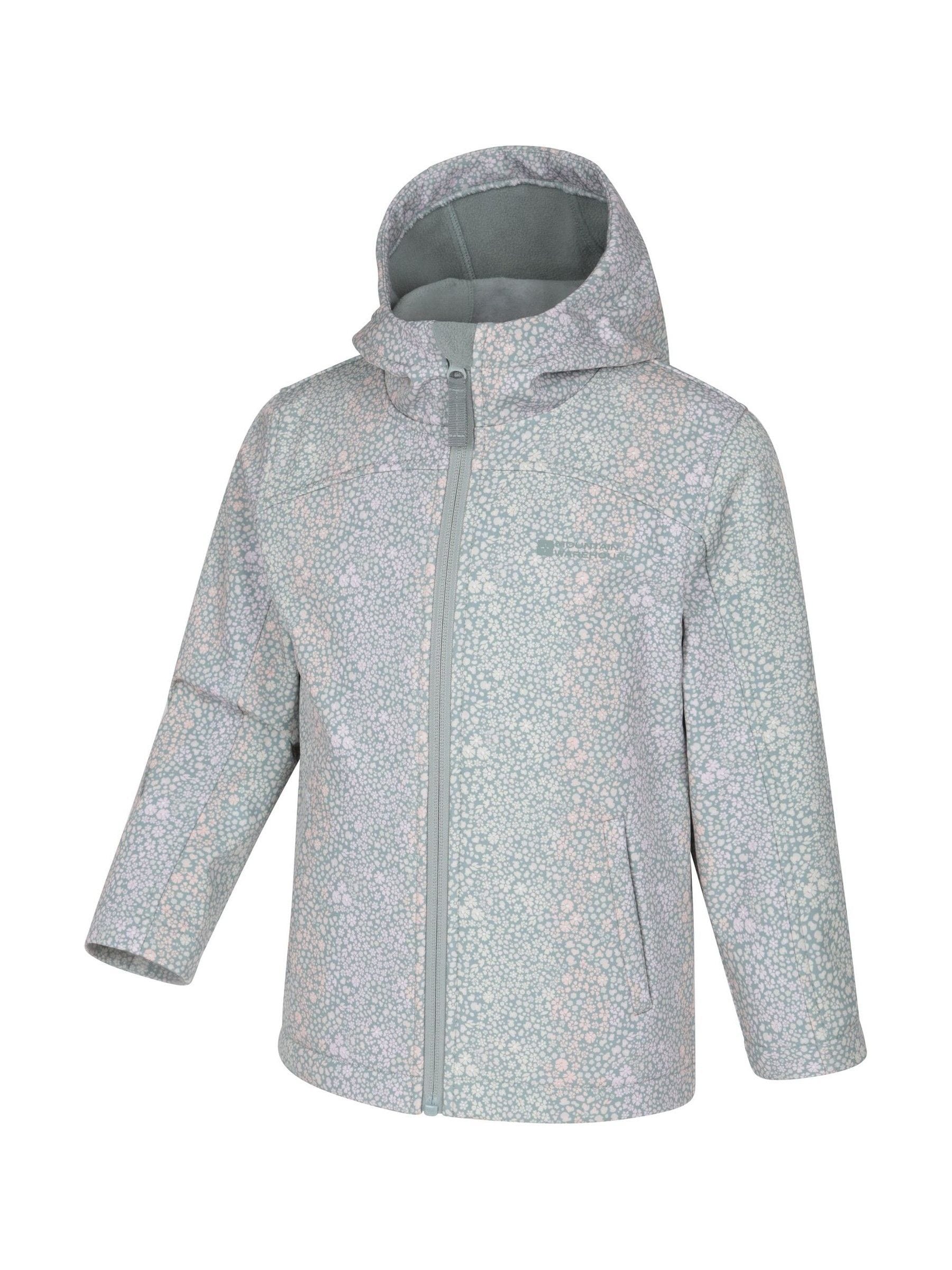 Dsiney Kidz - Mountain Warehouse Mint Green Exodus Kids Printed Water-Resistant Softshell Jacket image 3
