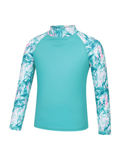 Mountain Warehouse Blue Long Sleeved Printed Kids Rash Vest image 2