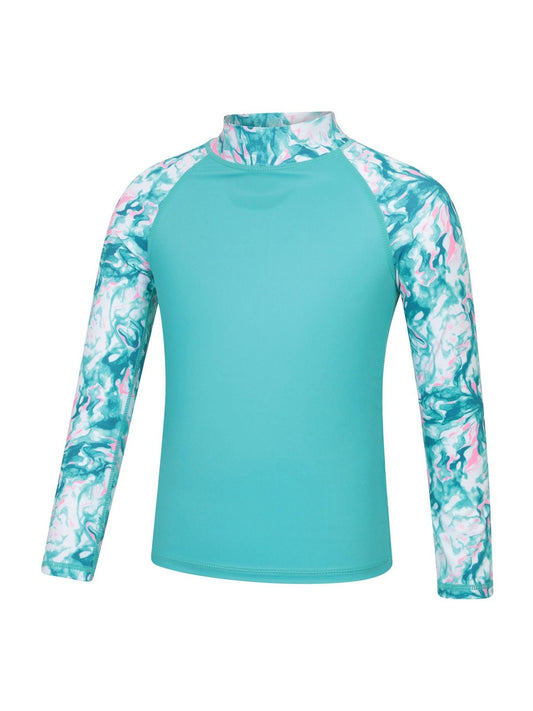 Mountain Warehouse Blue Long Sleeved Printed Kids Rash Vest image 2