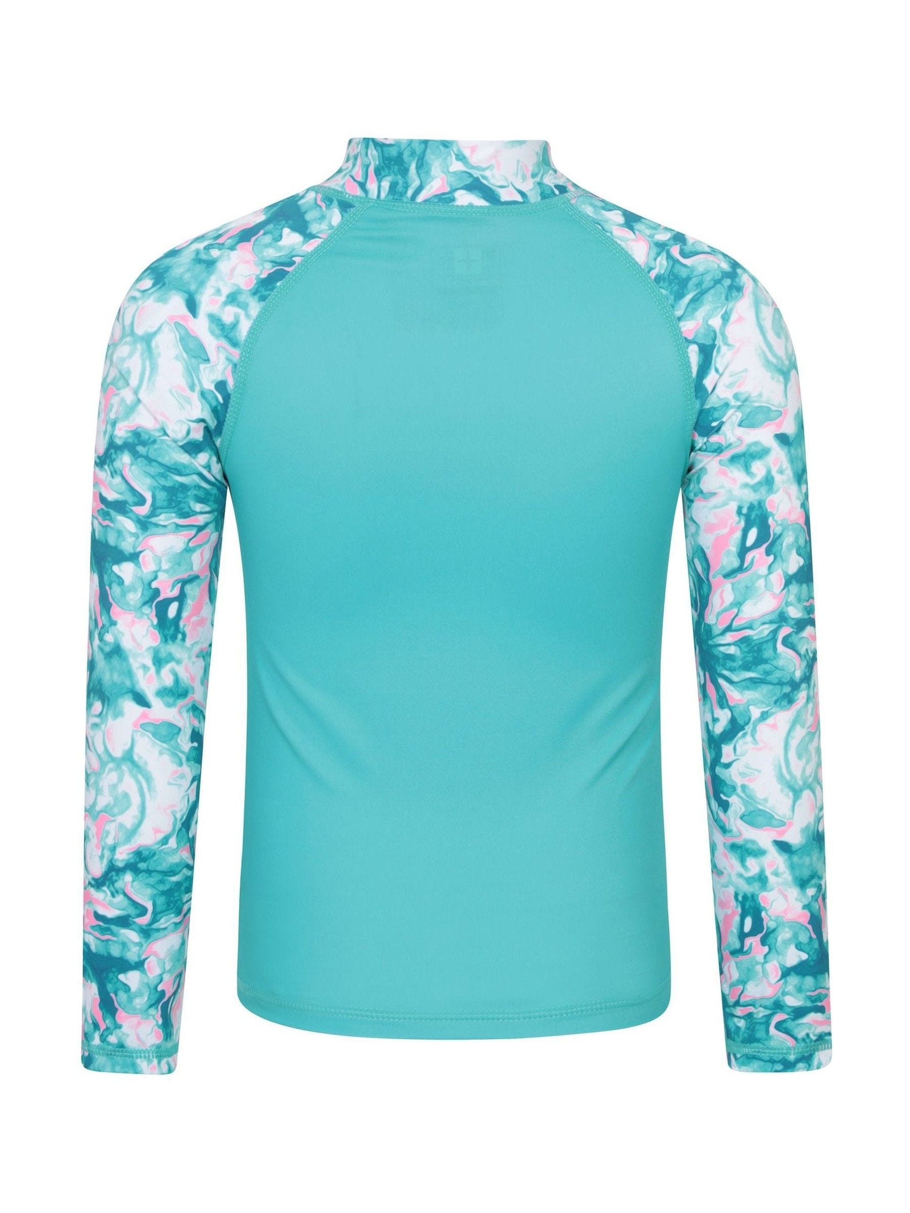 Mountain Warehouse Blue Long Sleeved Printed Kids Rash Vest image 3