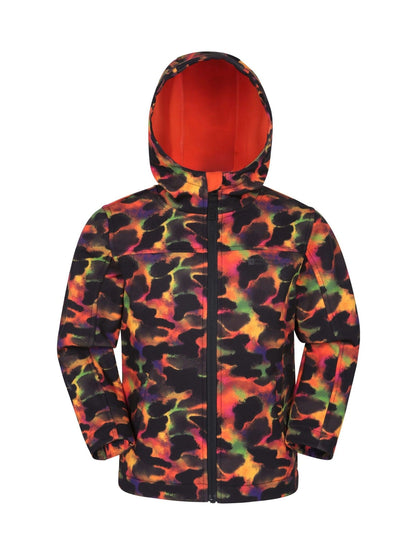 Dsiney Kidz - Mountain Warehouse Orange Exodus Kids Printed Water-Resistant Softshell Jacket image 1