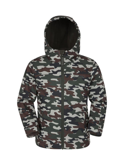 Dsiney Kidz - Mountain Warehouse Black Exodus Kids Printed Water-Resistant Softshell Jacket image 1
