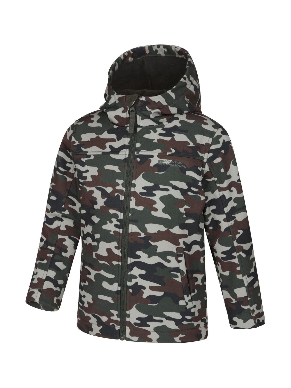 Dsiney Kidz - Mountain Warehouse Black Exodus Kids Printed Water-Resistant Softshell Jacket image 3