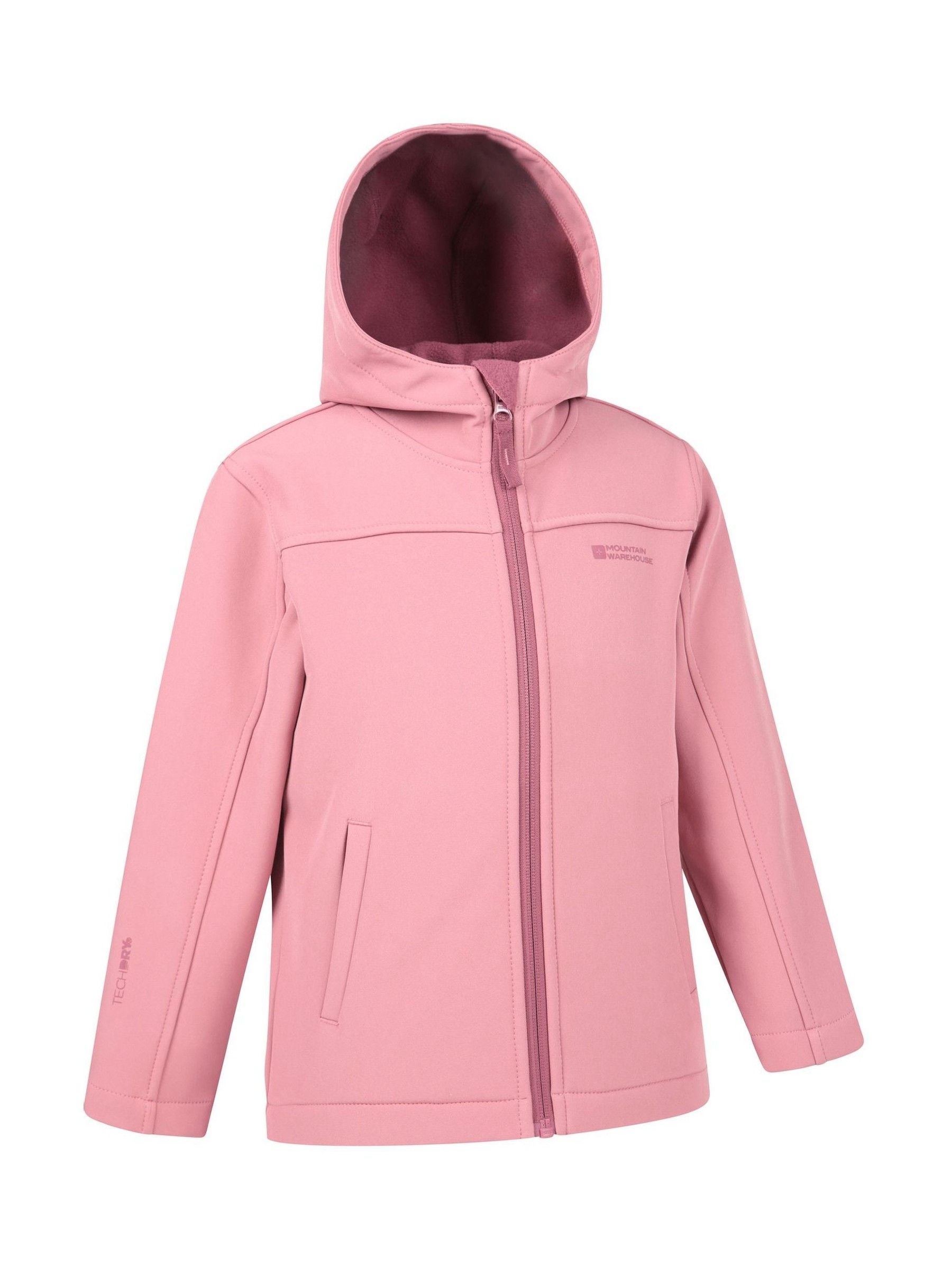 Dsiney Kidz - Mountain Warehouse Light Pink Exodus Kids Water Resistant Softshell Jacket image 2