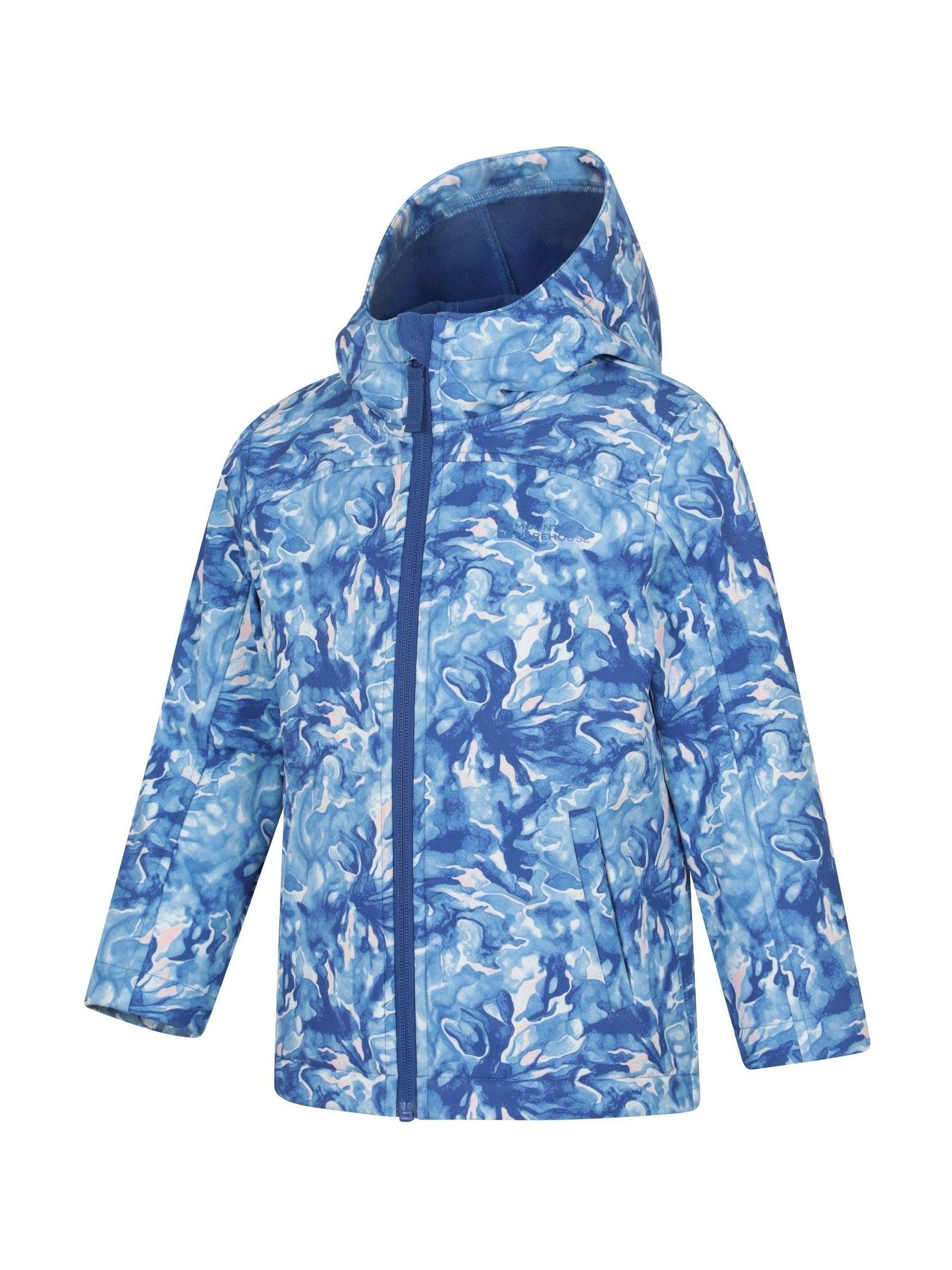 Dsiney Kidz - Mountain Warehouse Sky Blue Exodus Kids Printed Water-Resistant Softshell Jacket image 2