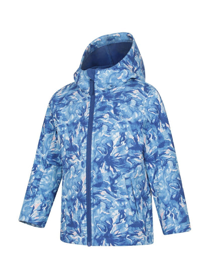 Dsiney Kidz - Mountain Warehouse Sky Blue Exodus Kids Printed Water-Resistant Softshell Jacket image 2