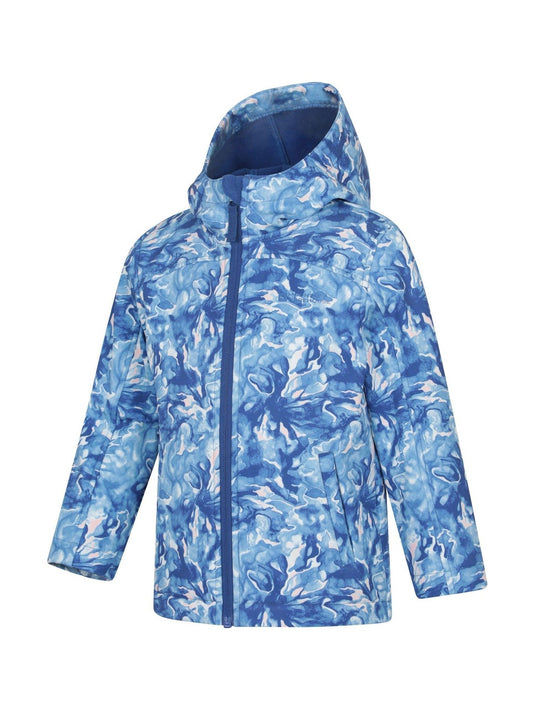 Dsiney Kidz - Mountain Warehouse Sky Blue Exodus Kids Printed Water-Resistant Softshell Jacket image 2