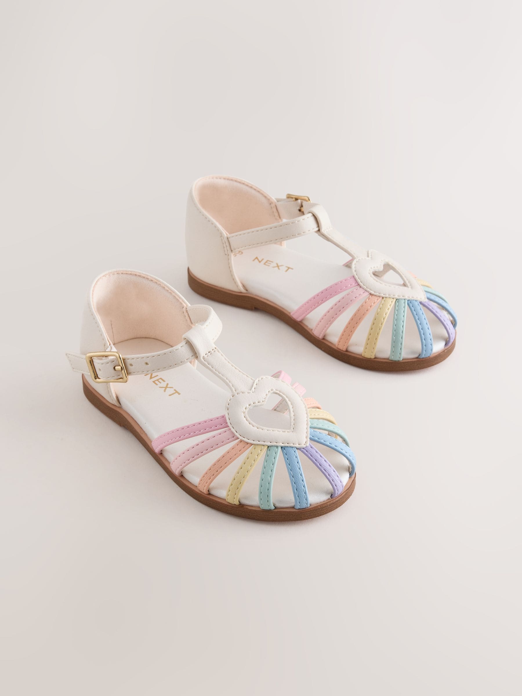 Multi Pastel Wide Fit (G) Fisherman Heart Occasion Sandals image 1