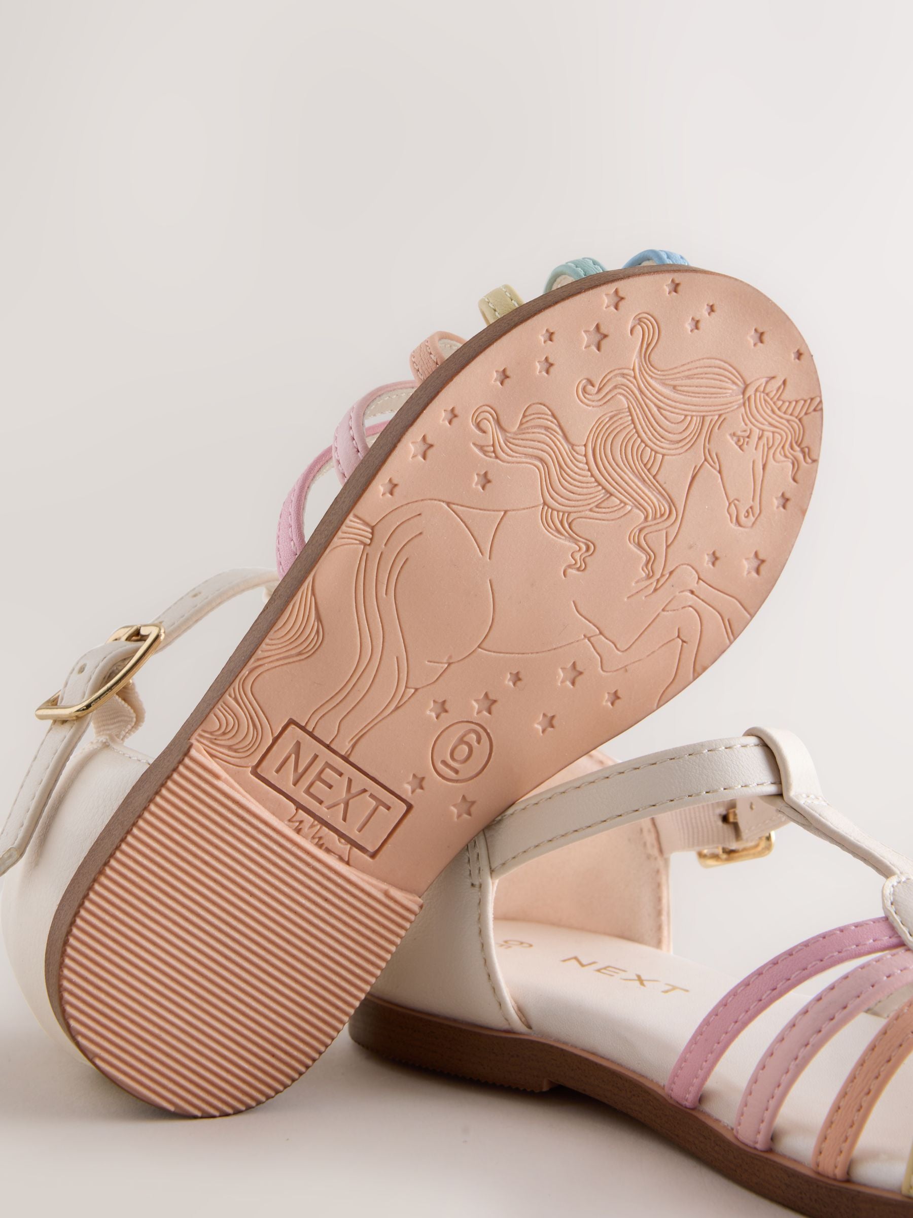 Multi Pastel Wide Fit (G) Fisherman Heart Occasion Sandals image 5
