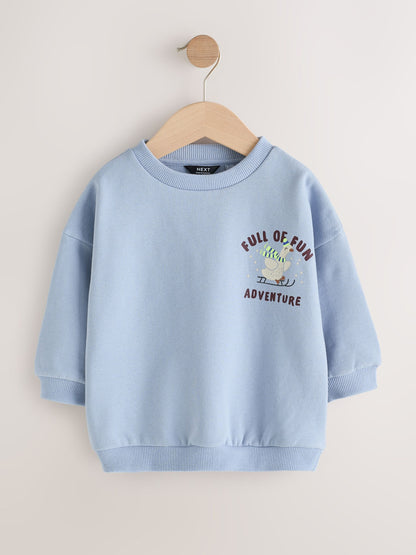 Dsiney Kidz - Blue Goose Printed Crew Neck Sweat Top (3mths-7yrs) image 1