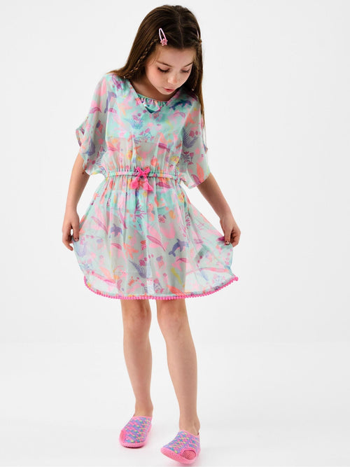 Dsiney Kidz - Angels By Accessorize Blue Sea Print Kaftan image 1