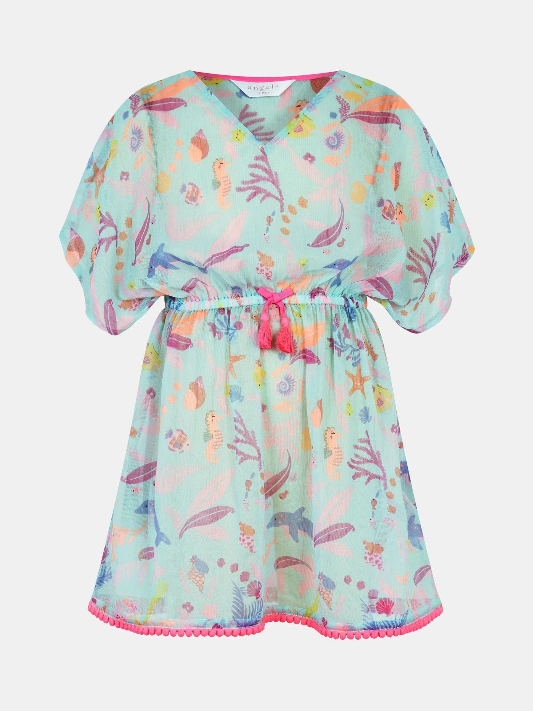 Angels By Accessorize Blue Sea Print Kaftan image 2