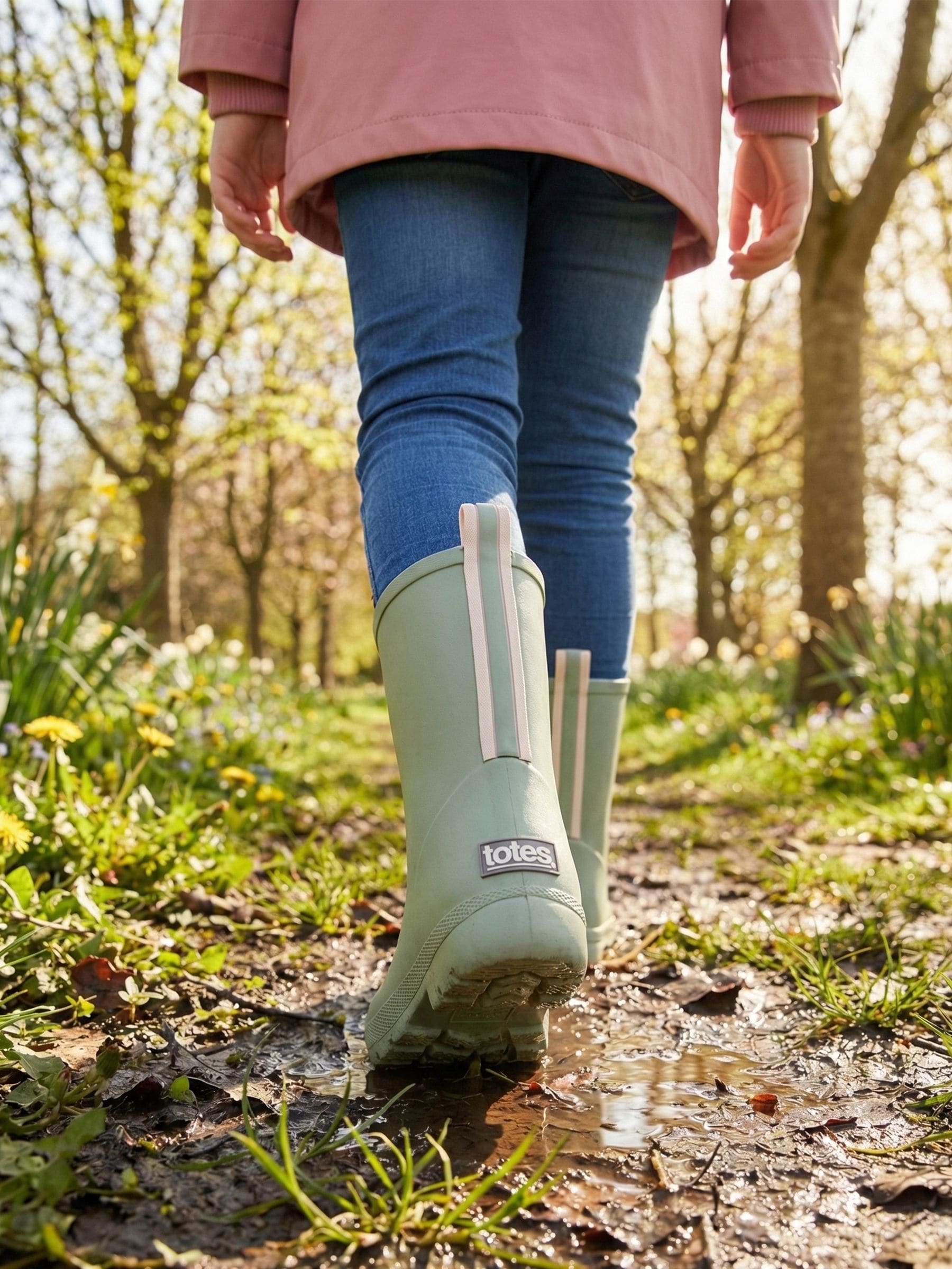 Totes Green Childrens Charley Wellington Boots image 1