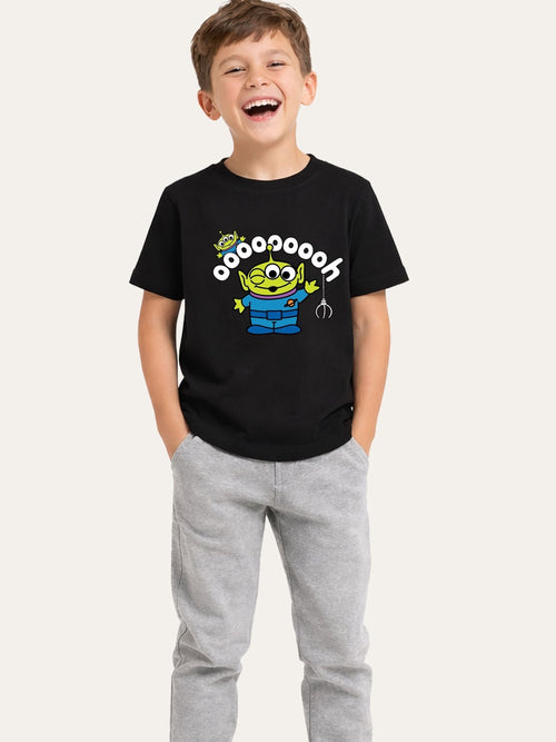 Brand Threads Black Toy Story Graphic Alien T-Shirt image 1