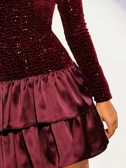 Lipsy Burgundy Red Sequin 2-in-1 Party Dress (5-16yrs) - image 4