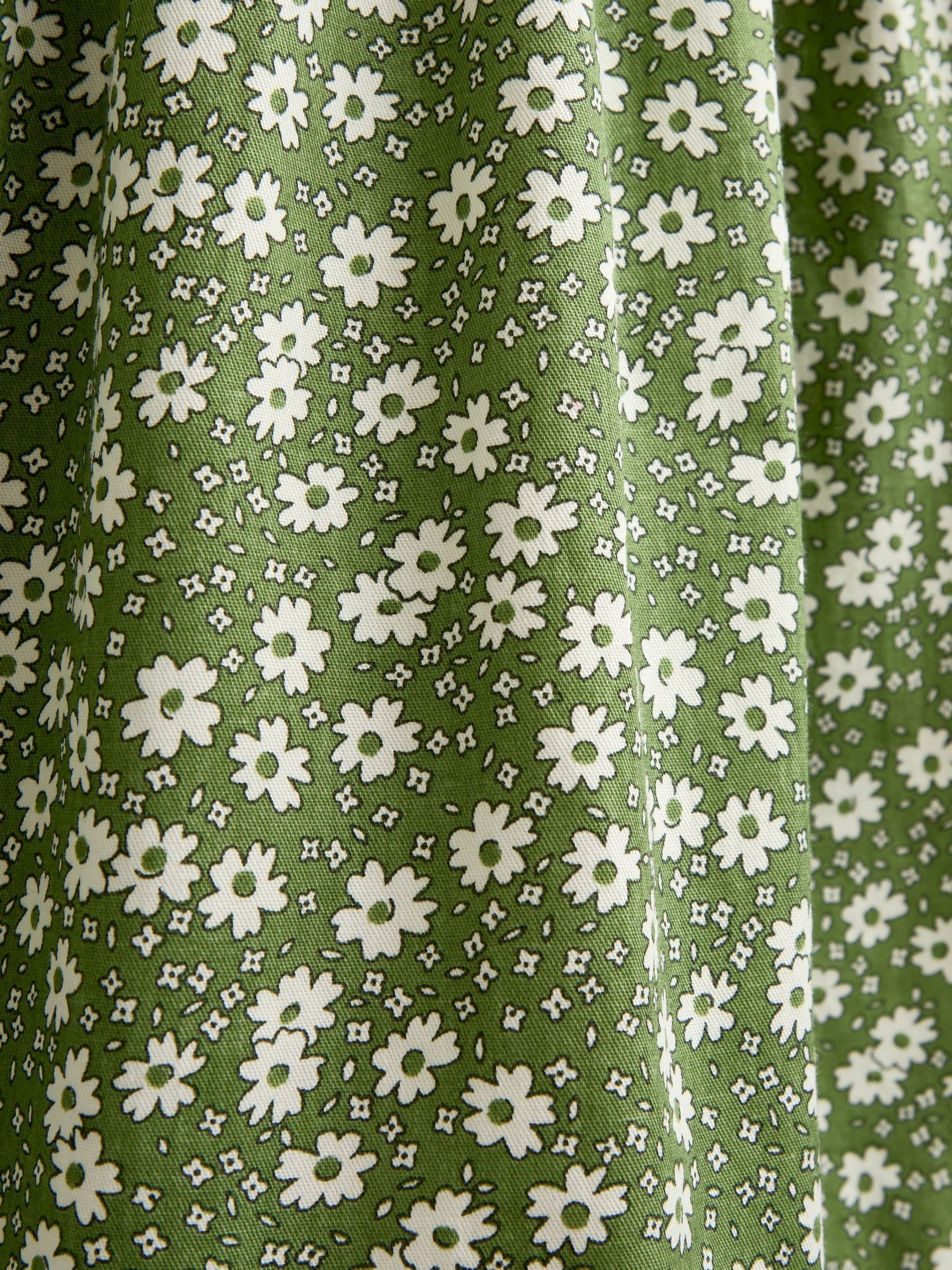 Dsiney Kidz - JoJo Maman Bébé Olive Green Ditsy Floral Collared Floral Print Dress image 4
