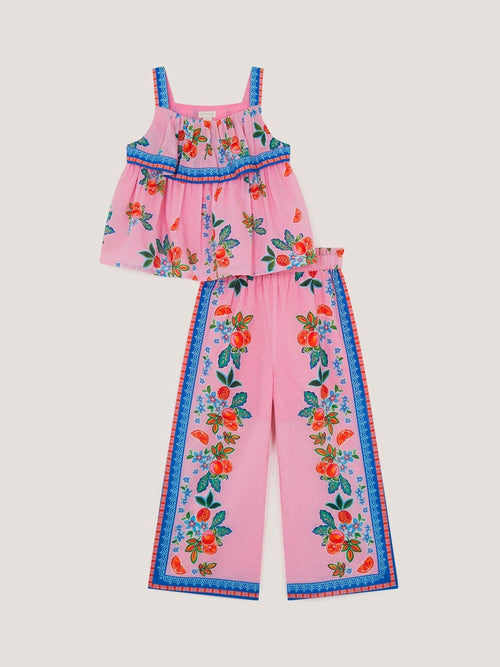 Dsiney Kidz - Monsoon Pink Oriana Fruity Top & Trousers Set image 1