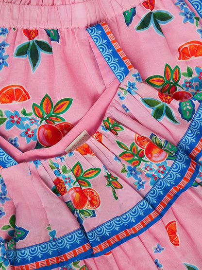 Monsoon Pink Oriana Fruity Top & Trousers Set image 3
