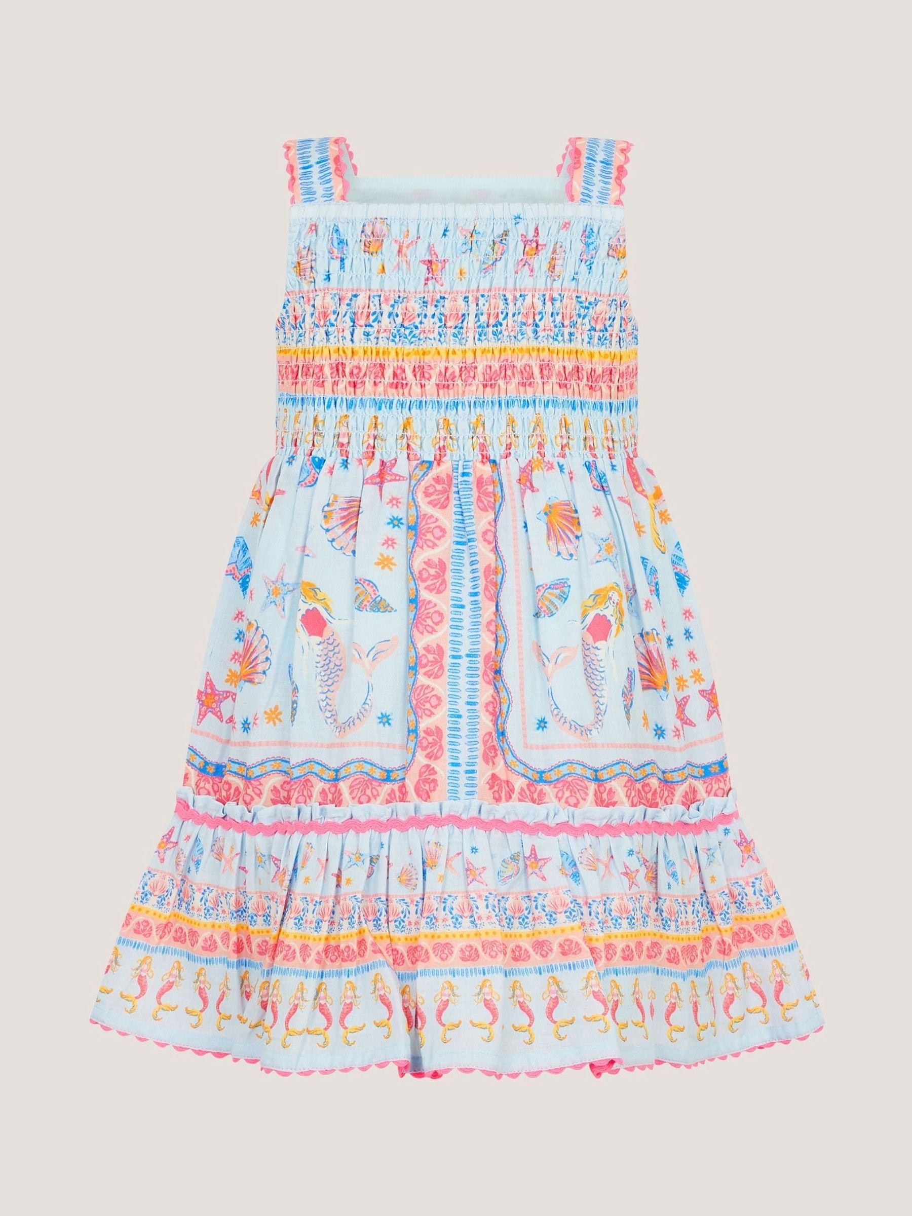 Monsoon Blue Baby Mermaid Print Dress image 3