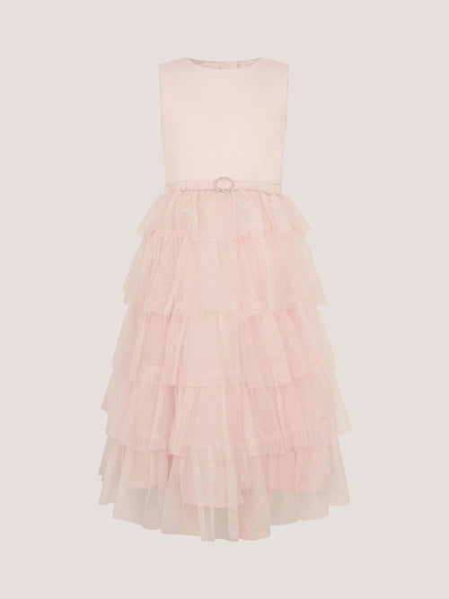 Dsiney Kidz - Monsoon Pink Sleeveless Tiered Party Dress image 1
