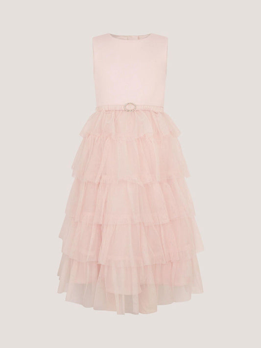 Monsoon Pink Sleeveless Tiered Party Dress image 1