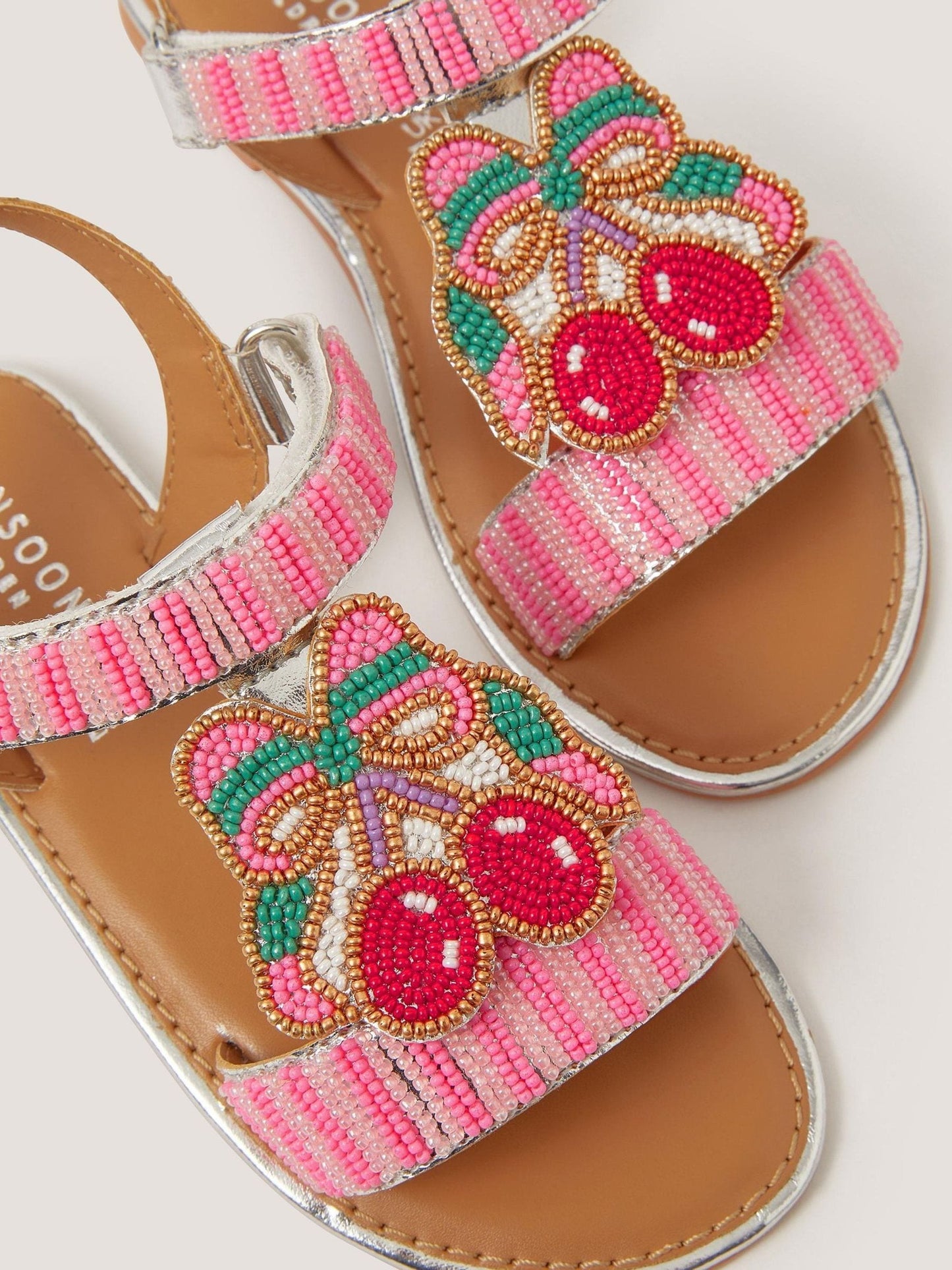 Monsoon Pink Cherry Beaded Sandals image 3