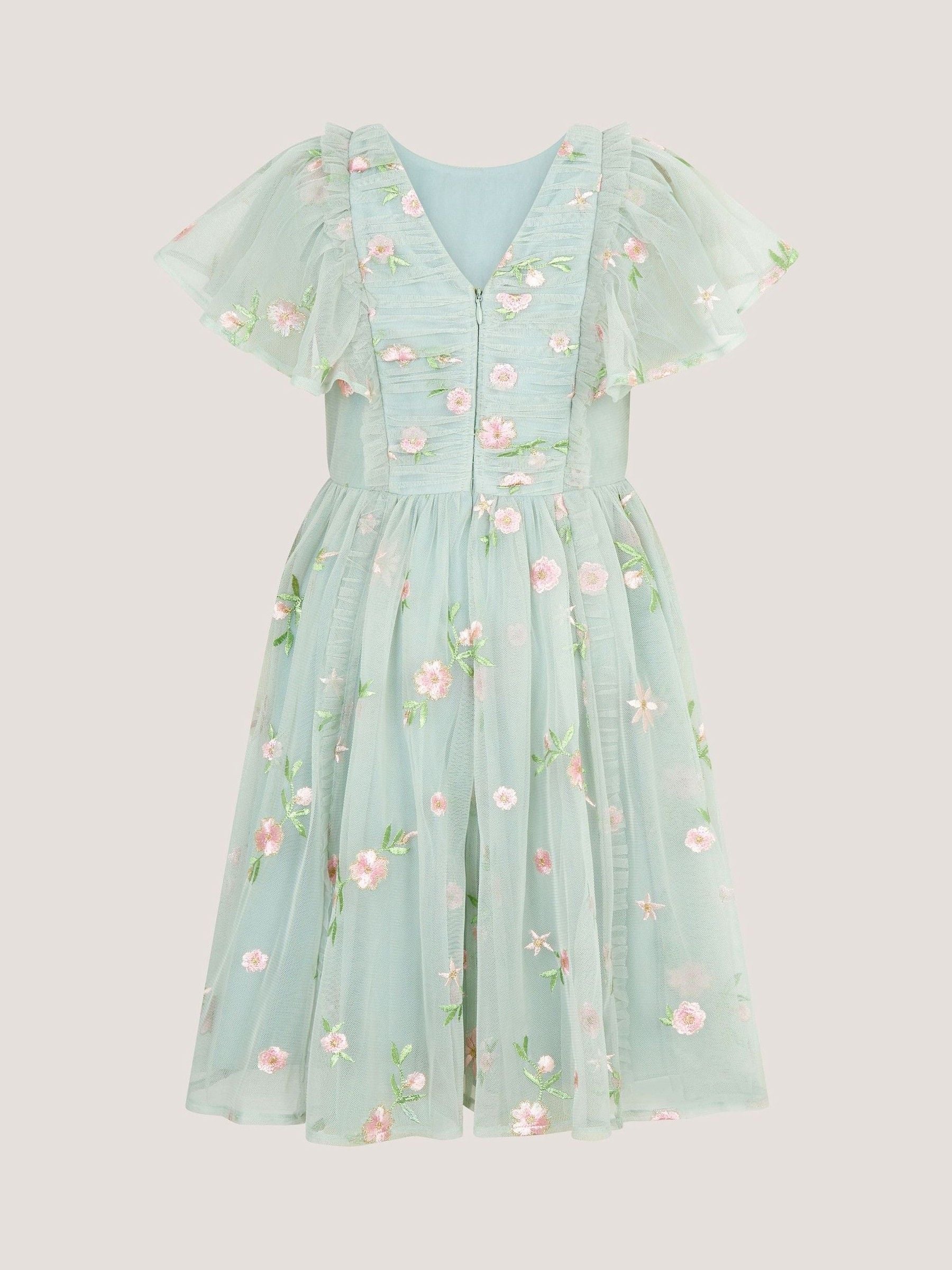 Monsoon Green Primrose Embroidered Party Dress image 3