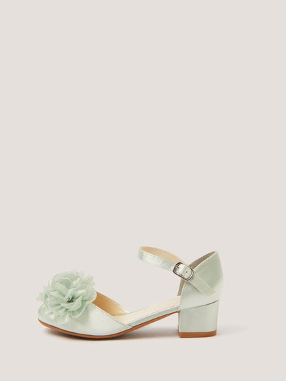 Monsoon Green Corsage Satin Heels image 1