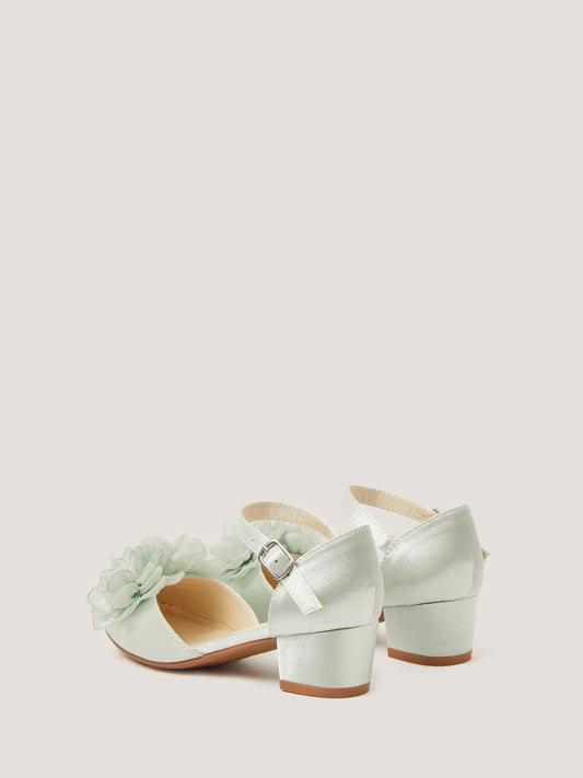 Monsoon Green Corsage Satin Heels image 2