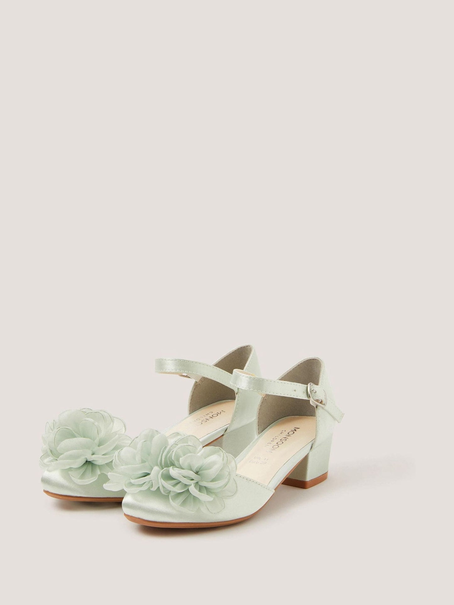Monsoon Green Corsage Satin Heels image 3