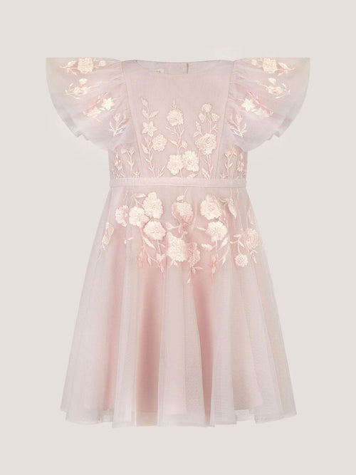 Dsiney Kidz - Monsoon Pink Baby Oelene Embroidered Party Dress image 1
