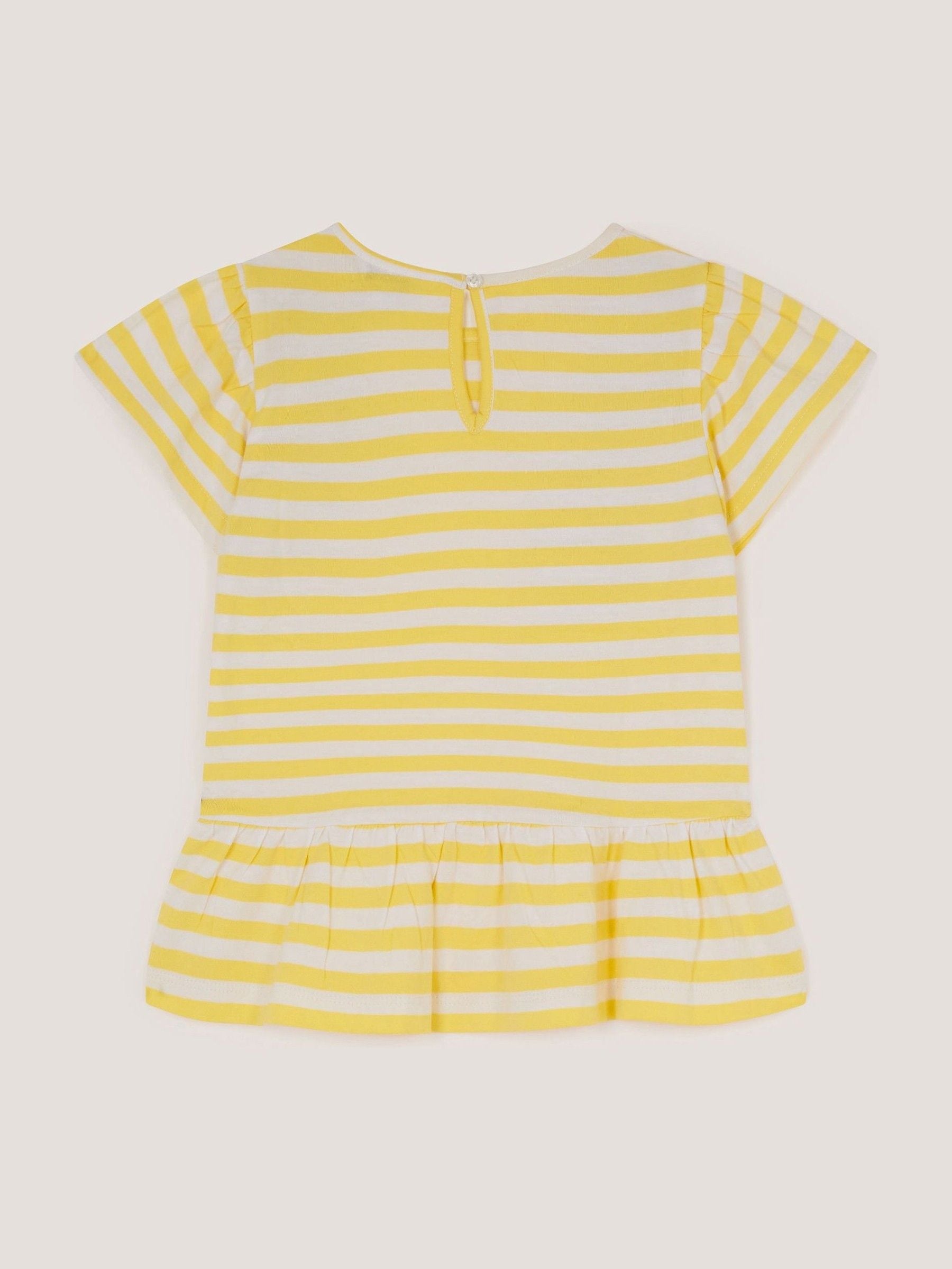 Monsoon Yellow Sequin Lemon Stripe T-Shirt image 2