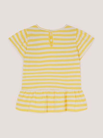 Monsoon Yellow Sequin Lemon Stripe T-Shirt image 2