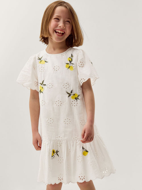 Dsiney Kidz - Monsoon White Lemon Embroidered Broderie Dress image 1
