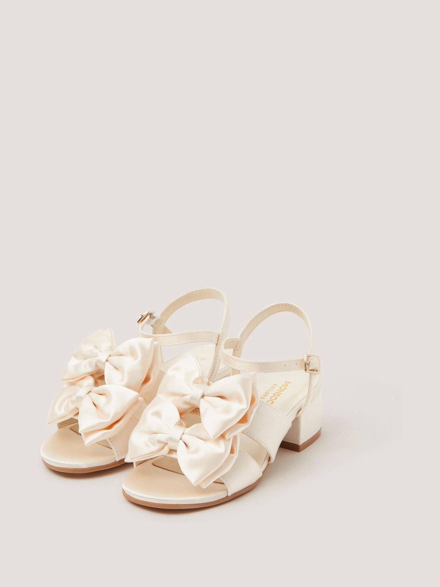Monsoon Cream Double Bow Heeled Sandals image 3